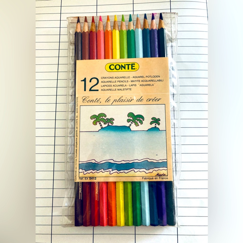 CONTÉ - AQUARELLE WATERCOLOUR PENCILS - 12 Pencils - Brand New! - Made in France